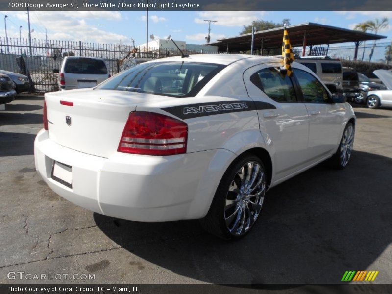 Stone White / Dark Khaki/Light Graystone 2008 Dodge Avenger SE