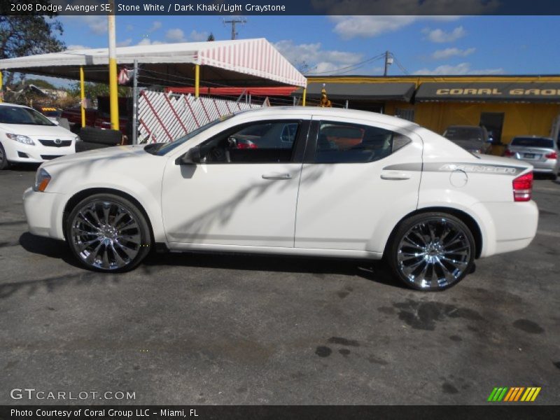 Stone White / Dark Khaki/Light Graystone 2008 Dodge Avenger SE