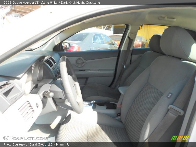 Stone White / Dark Khaki/Light Graystone 2008 Dodge Avenger SE