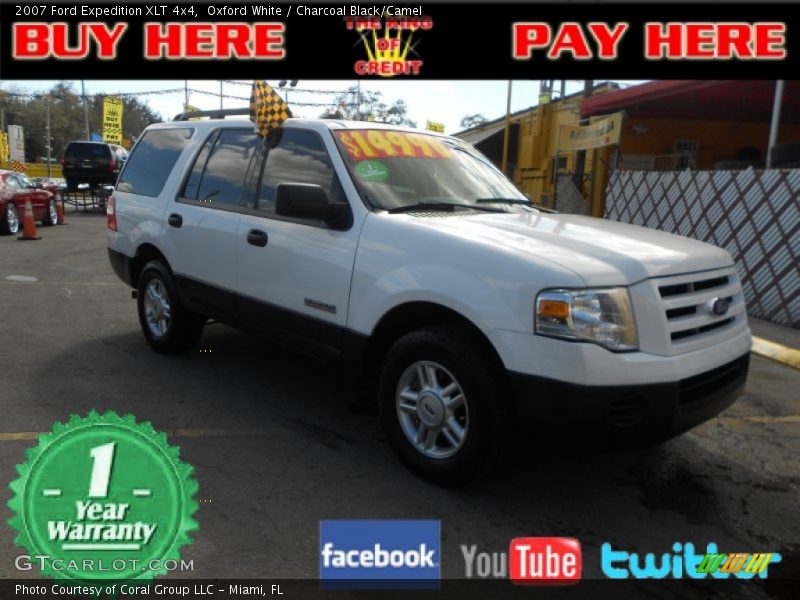 Oxford White / Charcoal Black/Camel 2007 Ford Expedition XLT 4x4