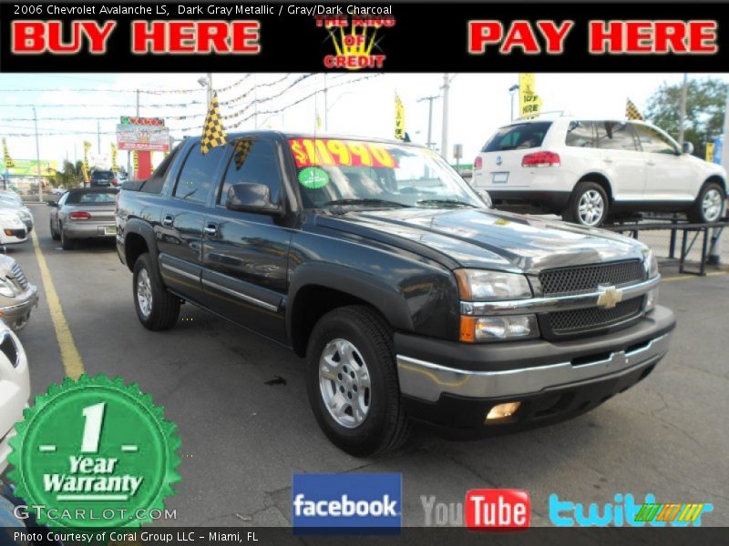 Dark Gray Metallic / Gray/Dark Charcoal 2006 Chevrolet Avalanche LS