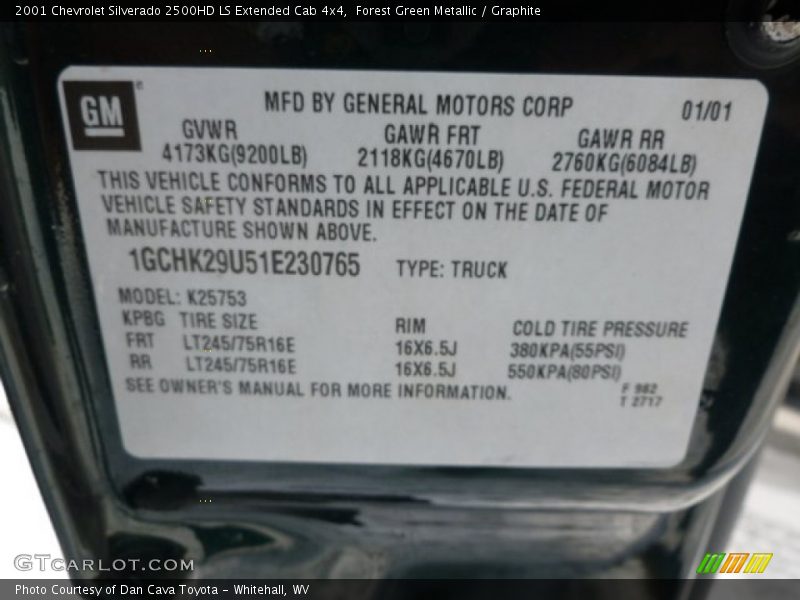 Forest Green Metallic / Graphite 2001 Chevrolet Silverado 2500HD LS Extended Cab 4x4