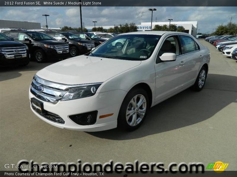 White Suede / Medium Light Stone 2012 Ford Fusion SE
