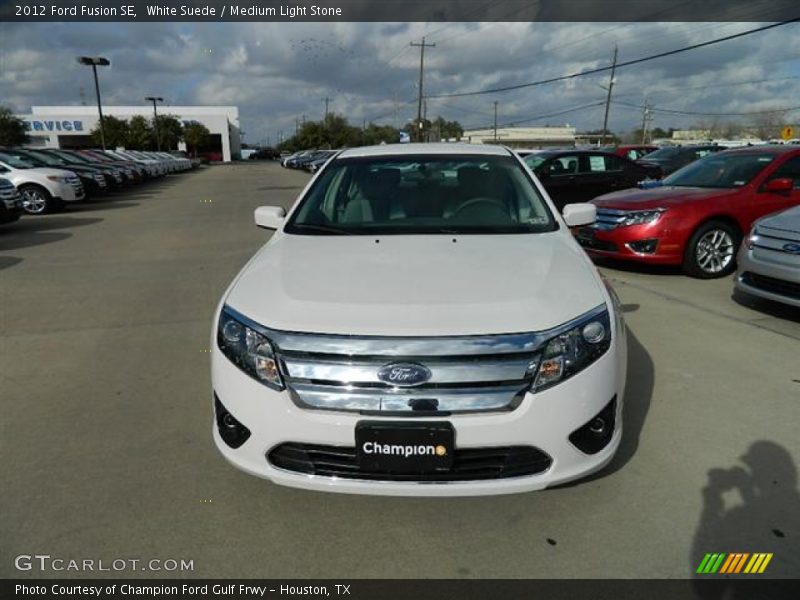 White Suede / Medium Light Stone 2012 Ford Fusion SE