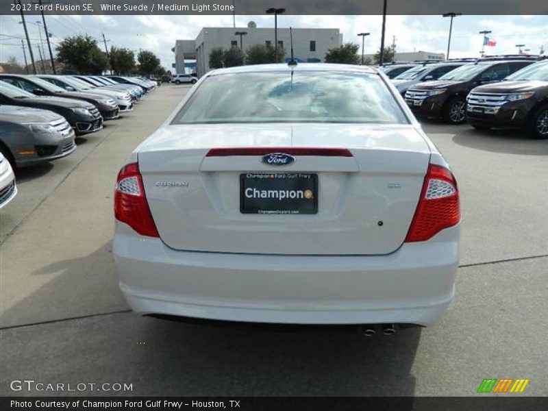 White Suede / Medium Light Stone 2012 Ford Fusion SE