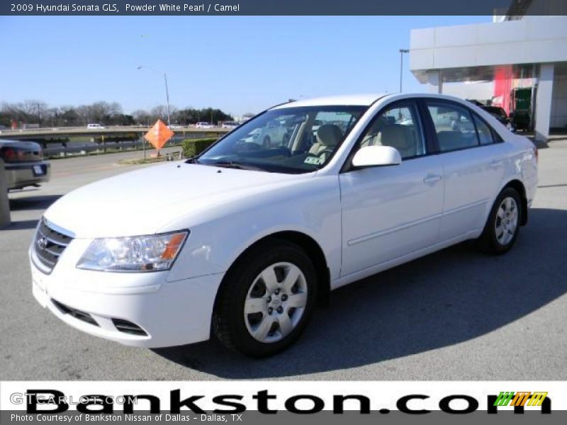 Powder White Pearl / Camel 2009 Hyundai Sonata GLS