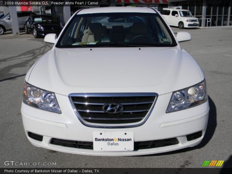 Powder White Pearl / Camel 2009 Hyundai Sonata GLS