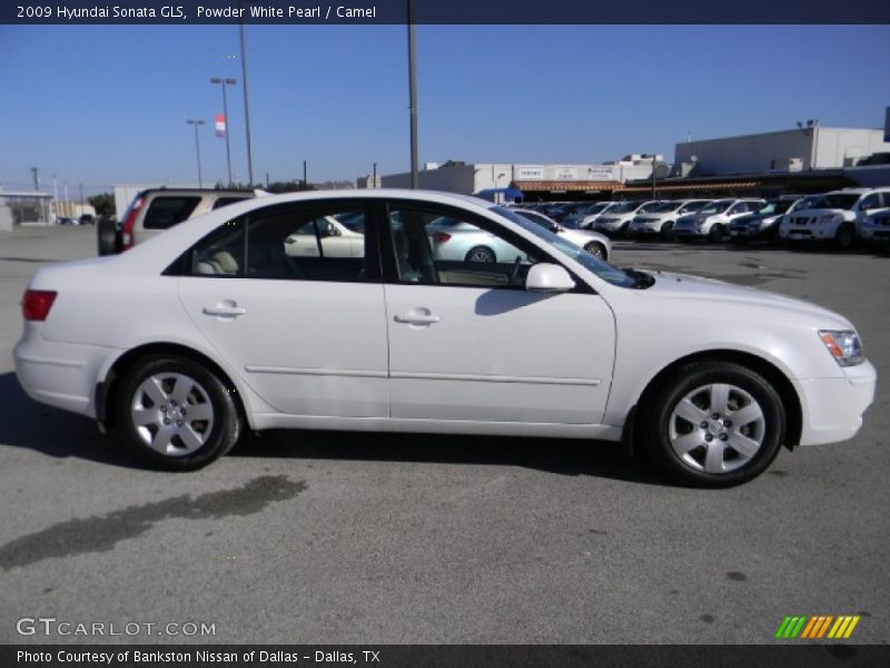 Powder White Pearl / Camel 2009 Hyundai Sonata GLS
