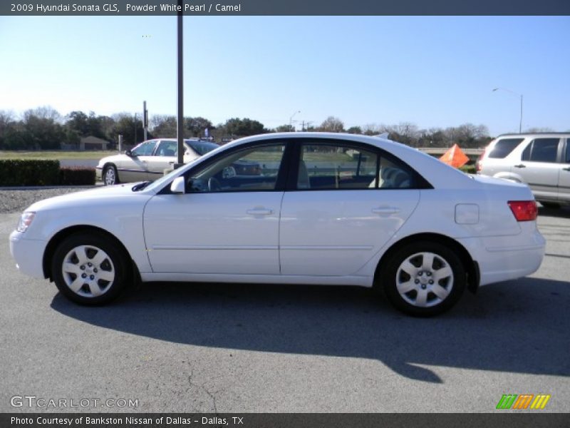 Powder White Pearl / Camel 2009 Hyundai Sonata GLS