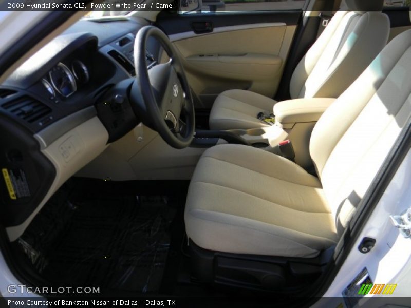 Powder White Pearl / Camel 2009 Hyundai Sonata GLS