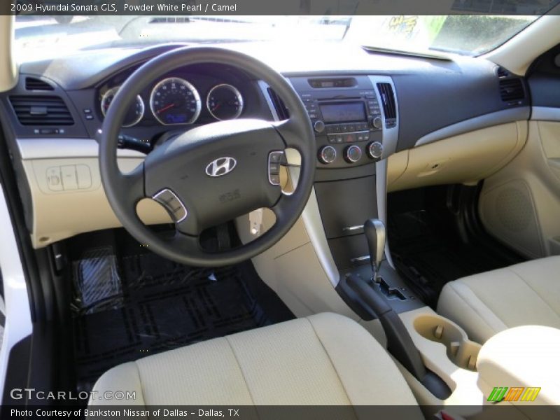 Powder White Pearl / Camel 2009 Hyundai Sonata GLS