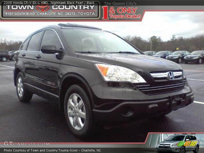 Nighthawk Black Pearl / Black 2008 Honda CR-V EX-L 4WD