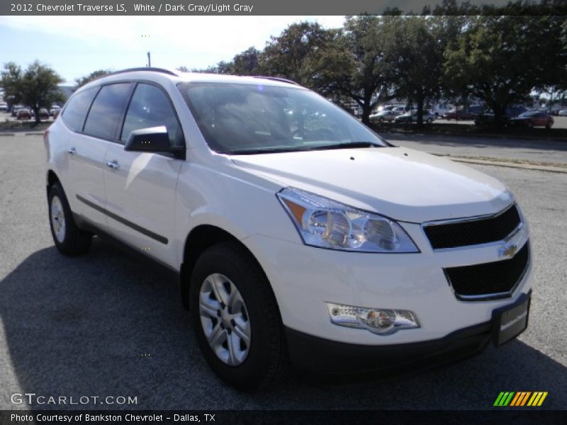 White / Dark Gray/Light Gray 2012 Chevrolet Traverse LS