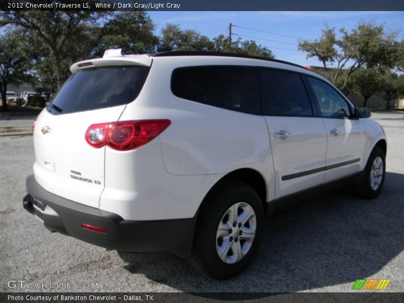 White / Dark Gray/Light Gray 2012 Chevrolet Traverse LS