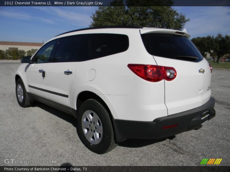 White / Dark Gray/Light Gray 2012 Chevrolet Traverse LS
