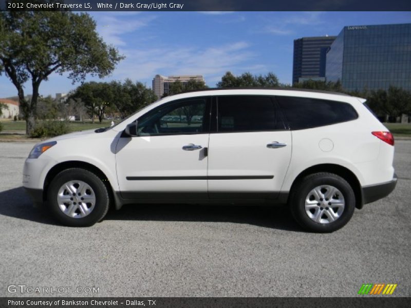 White / Dark Gray/Light Gray 2012 Chevrolet Traverse LS