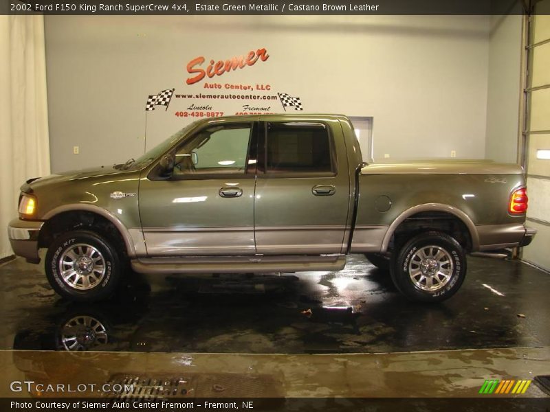Estate Green Metallic / Castano Brown Leather 2002 Ford F150 King Ranch SuperCrew 4x4
