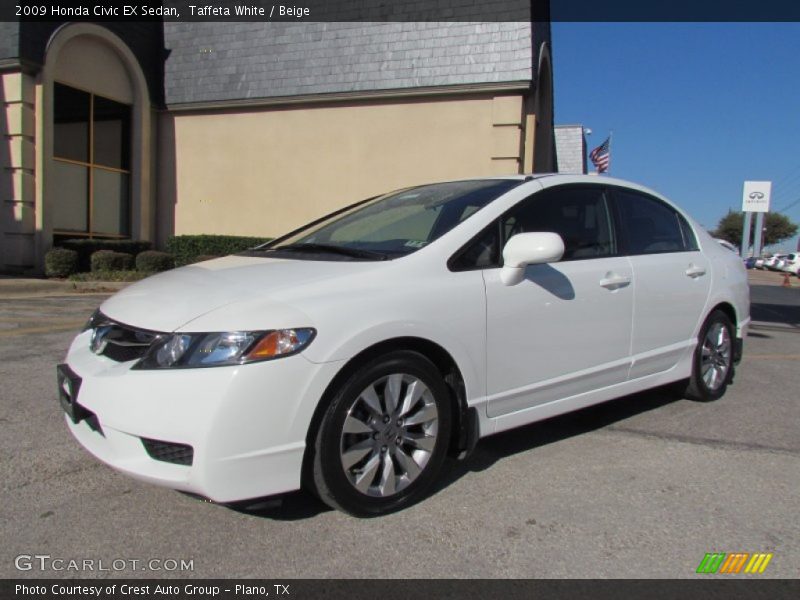Taffeta White / Beige 2009 Honda Civic EX Sedan