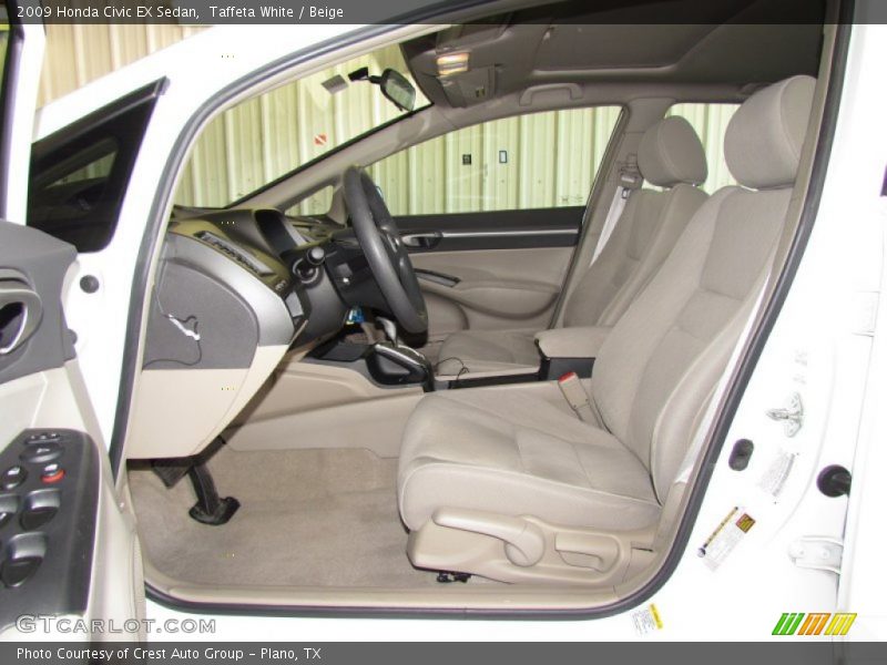 Taffeta White / Beige 2009 Honda Civic EX Sedan