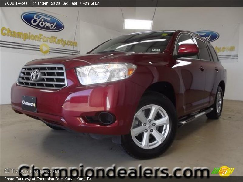 Salsa Red Pearl / Ash Gray 2008 Toyota Highlander