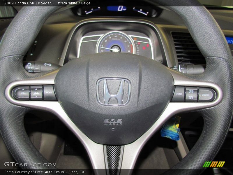 Taffeta White / Beige 2009 Honda Civic EX Sedan