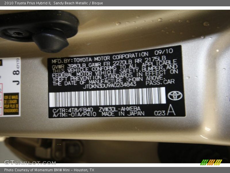 4T8 - 2010 Toyota Prius Hybrid II