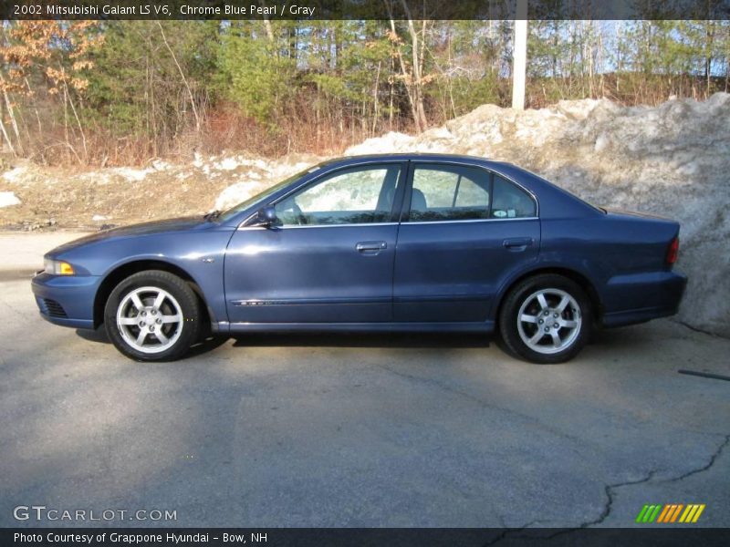 Chrome Blue Pearl / Gray 2002 Mitsubishi Galant LS V6