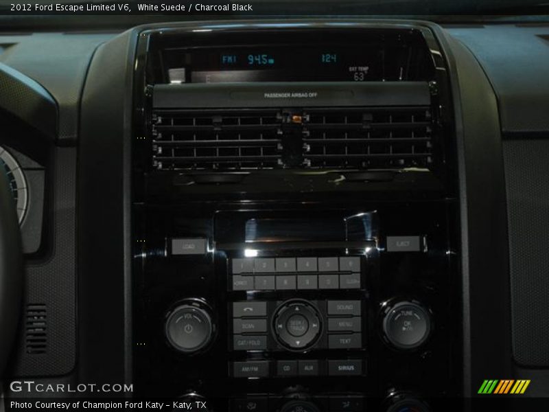 White Suede / Charcoal Black 2012 Ford Escape Limited V6
