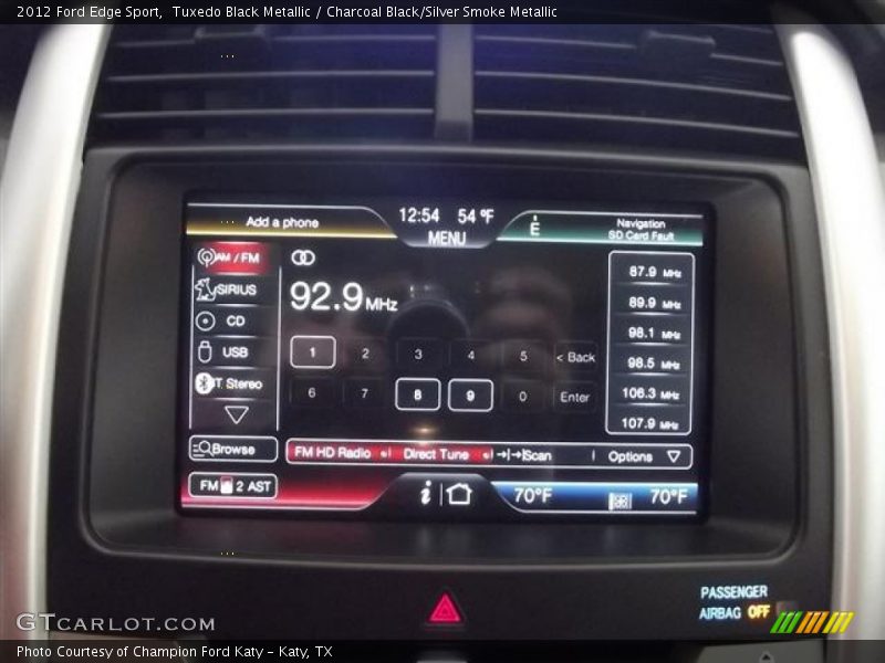 Tuxedo Black Metallic / Charcoal Black/Silver Smoke Metallic 2012 Ford Edge Sport