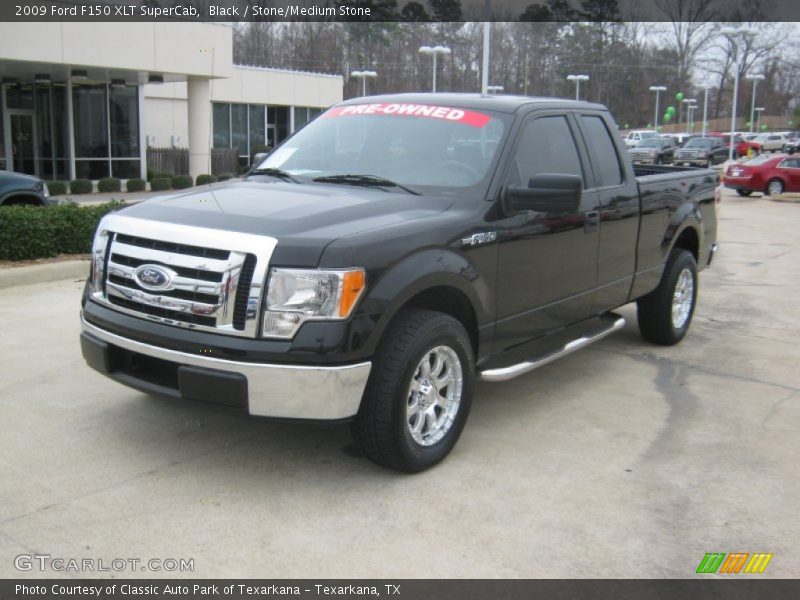 Black / Stone/Medium Stone 2009 Ford F150 XLT SuperCab