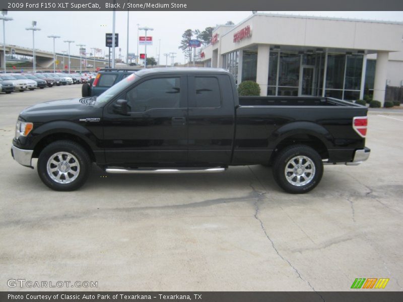 Black / Stone/Medium Stone 2009 Ford F150 XLT SuperCab
