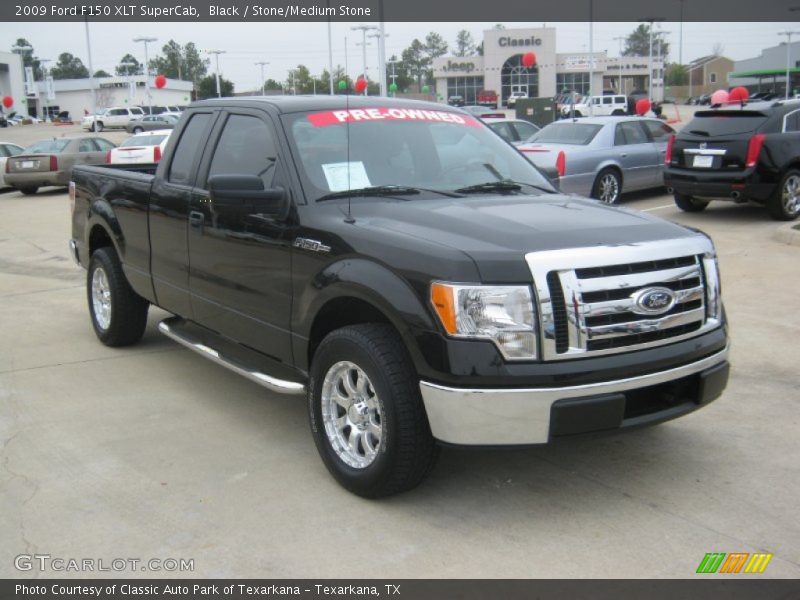 Black / Stone/Medium Stone 2009 Ford F150 XLT SuperCab