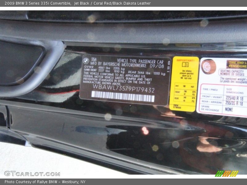 Jet Black / Coral Red/Black Dakota Leather 2009 BMW 3 Series 335i Convertible