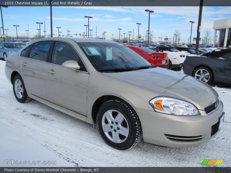 Gold Mist Metallic / Gray 2009 Chevrolet Impala LS