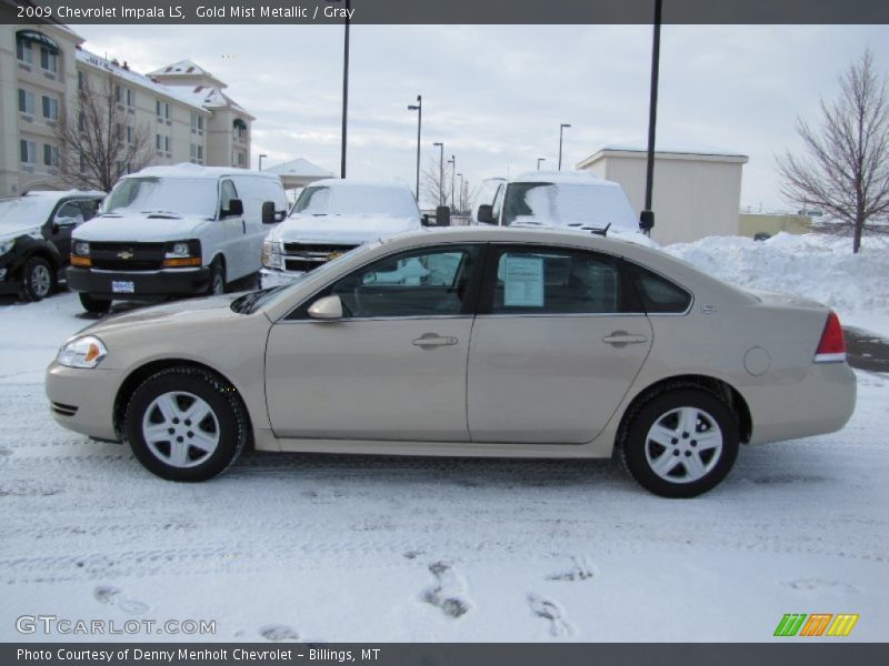 Gold Mist Metallic / Gray 2009 Chevrolet Impala LS