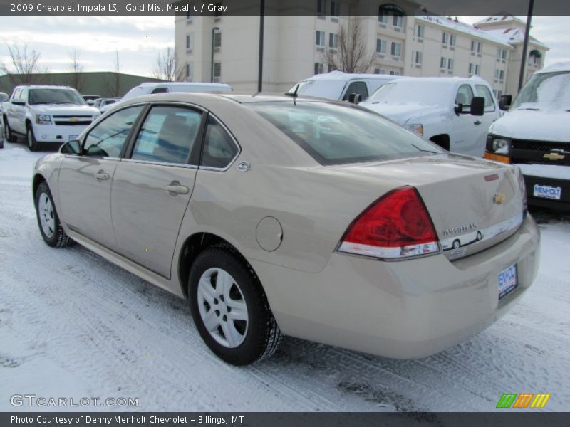 Gold Mist Metallic / Gray 2009 Chevrolet Impala LS