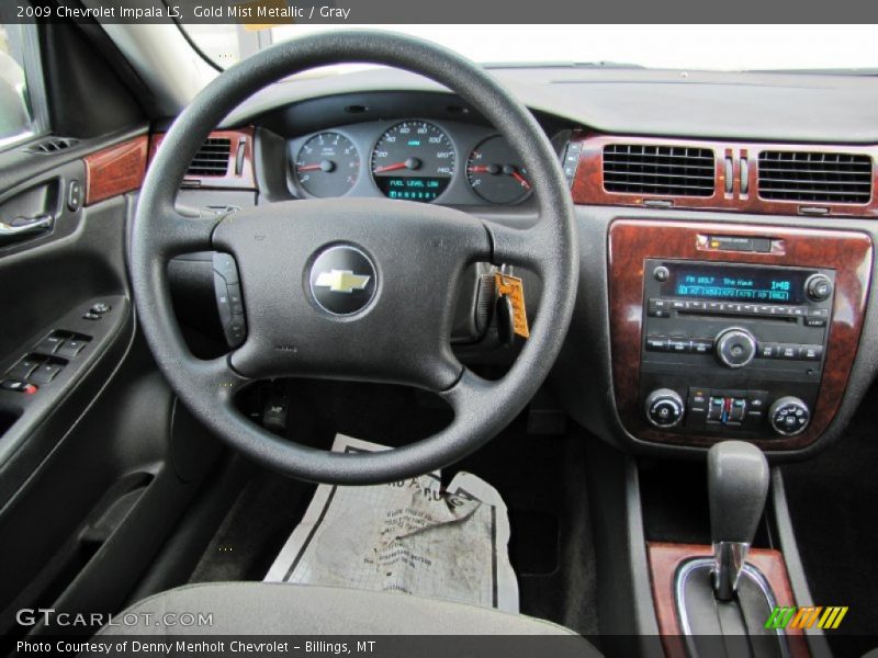 Gold Mist Metallic / Gray 2009 Chevrolet Impala LS