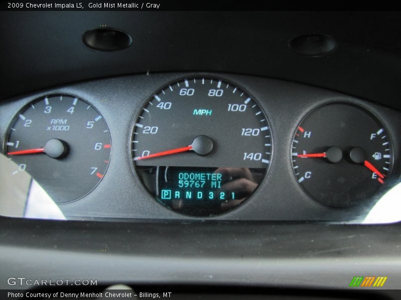 Gold Mist Metallic / Gray 2009 Chevrolet Impala LS