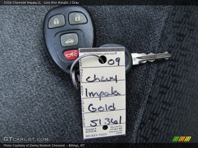Gold Mist Metallic / Gray 2009 Chevrolet Impala LS