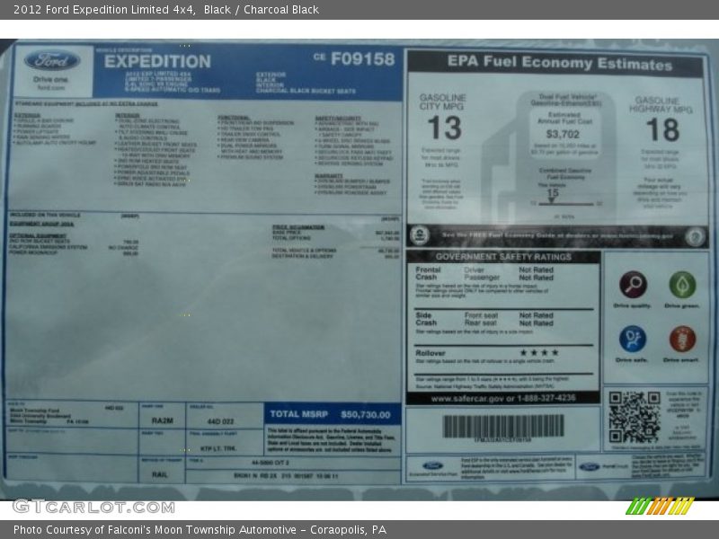  2012 Expedition Limited 4x4 Window Sticker