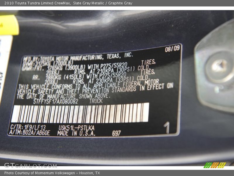 1F9 - 2010 Toyota Tundra Limited CrewMax