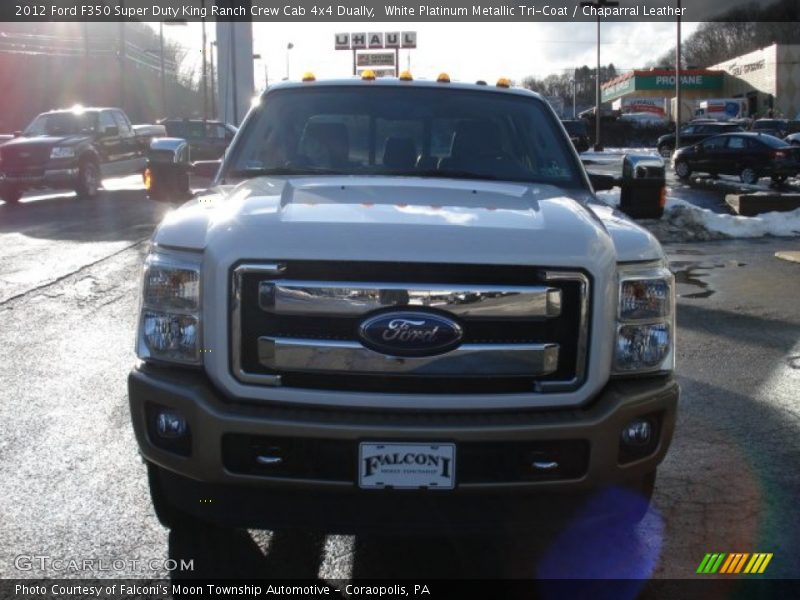 White Platinum Metallic Tri-Coat / Chaparral Leather 2012 Ford F350 Super Duty King Ranch Crew Cab 4x4 Dually