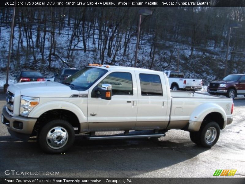 White Platinum Metallic Tri-Coat / Chaparral Leather 2012 Ford F350 Super Duty King Ranch Crew Cab 4x4 Dually