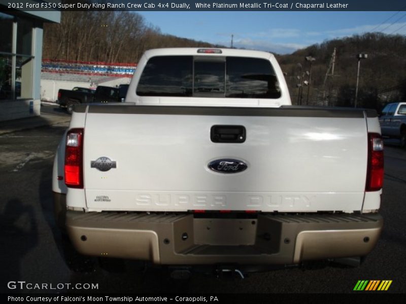 White Platinum Metallic Tri-Coat / Chaparral Leather 2012 Ford F350 Super Duty King Ranch Crew Cab 4x4 Dually