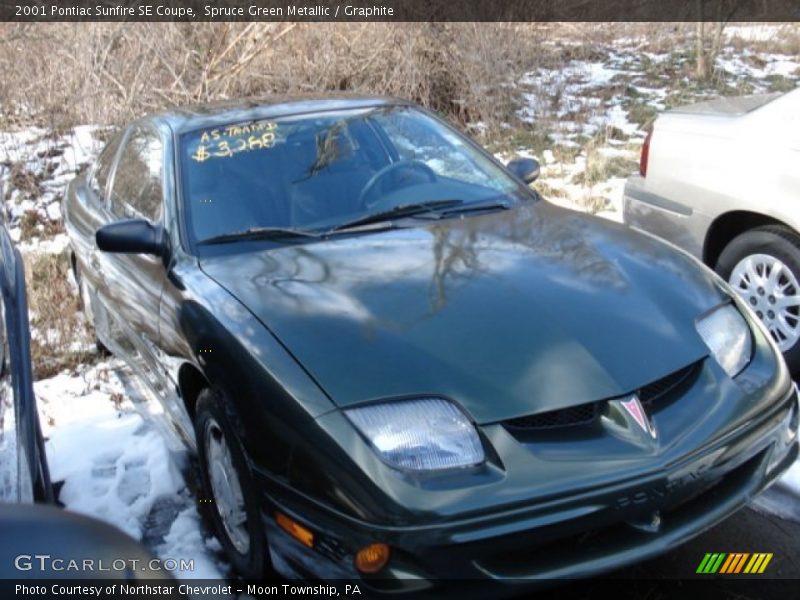 Spruce Green Metallic / Graphite 2001 Pontiac Sunfire SE Coupe