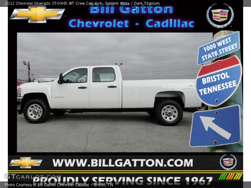 Summit White / Dark Titanium 2012 Chevrolet Silverado 3500HD WT Crew Cab 4x4