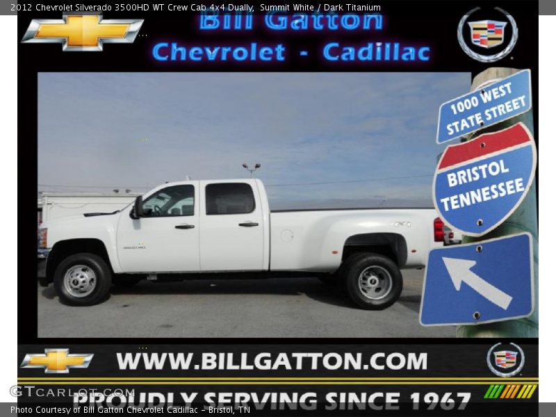 Summit White / Dark Titanium 2012 Chevrolet Silverado 3500HD WT Crew Cab 4x4 Dually