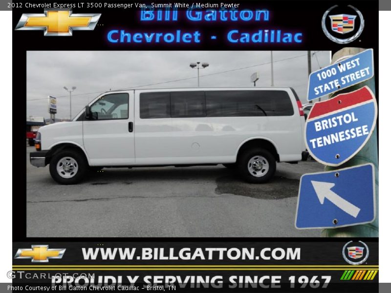 Summit White / Medium Pewter 2012 Chevrolet Express LT 3500 Passenger Van
