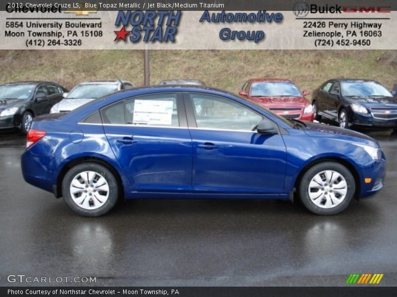 Blue Topaz Metallic / Jet Black/Medium Titanium 2012 Chevrolet Cruze LS