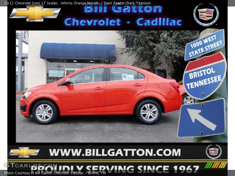 Inferno Orange Metallic / Dark Pewter/Dark Titanium 2012 Chevrolet Sonic LT Sedan